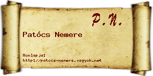 Patócs Nemere névjegykártya